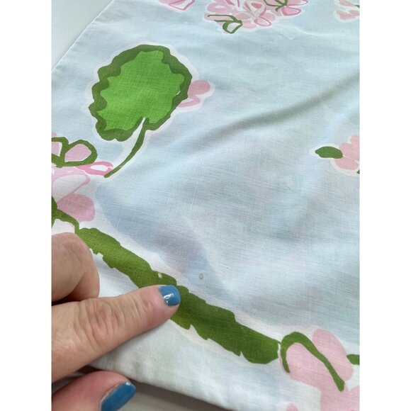 Vintage 70s pillowcase, pink geranium flowers, single casing, Springmaid - Picture 9 of 10
